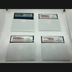 Vintage PC IBM 5.25 Floppy Disk Carry Case Monopoly Quicken Wheel Of Fortune Lot